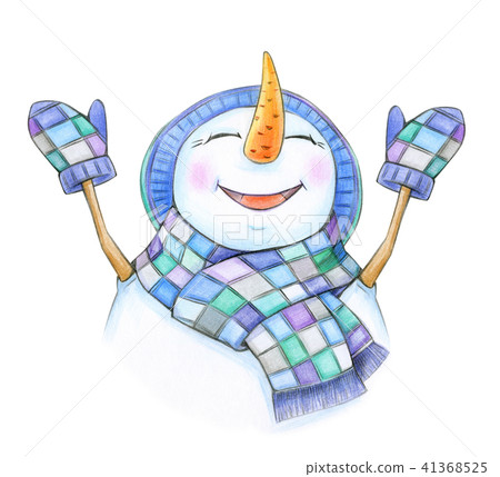 Happy snowman cartoon. 41368525