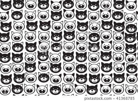 Vector funny cats seamless pattern. Vector funny cats seamless pattern. 41368785