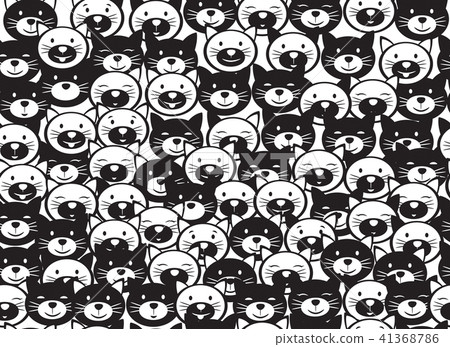Vector funny cats seamless pattern. Vector funny cats seamless pattern. 41368786