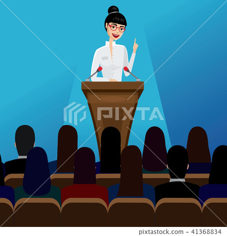Business woman public speaker on conference Business woman public speaker on conference 41368834
