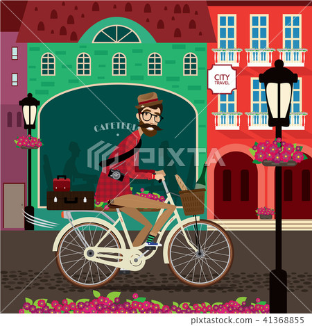 City travel by bicycle City travel by bicycle 41368855