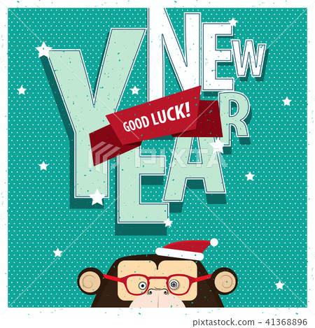 Good Luck New Year with monkey Good Luck New Year with monkey 41368896