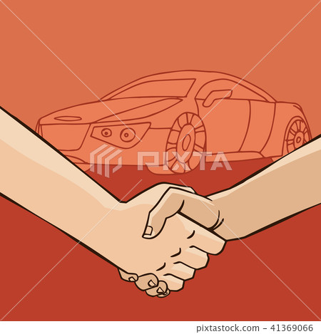 Handshake with car Handshake with car 41369066