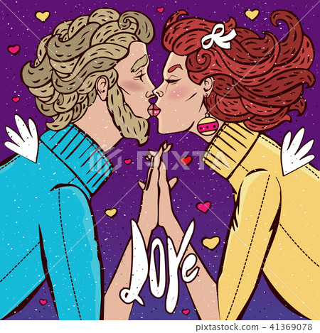 Man kissing woman Man kissing woman 41369078