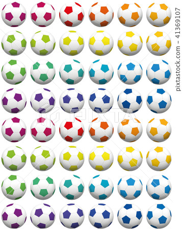 Soccer Balls Colorful Background 41369107
