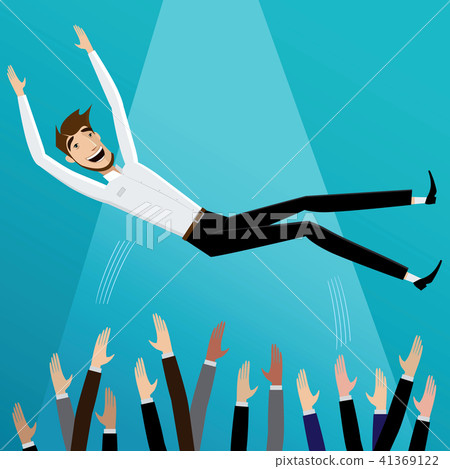 Colleagues toss up businessman 41369122