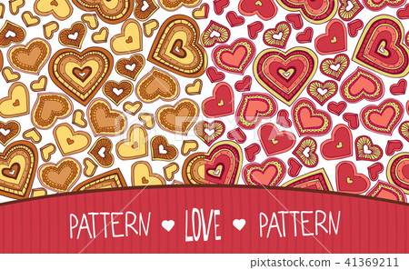 Two Love patterns yellow and red 41369211