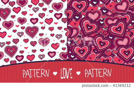 Two Love patterns white and red Two Love patterns white and red 41369212