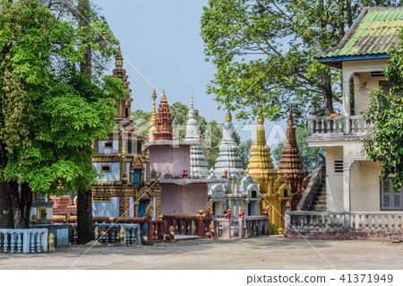 Colorful towers in the temple Wat Kraom. Cambodia Colorful towers in the temple Wat Kraom. Cambodia 41371949