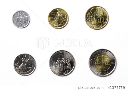 Ethiopian coins on a white background  41372759