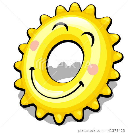 Rubber ring for swimming in the shape of a sun isolated on white background. Vector cartoon close-up Rubber ring for swimming in the shape of a sun isolated on white background. Vector cartoon close-up 41373423