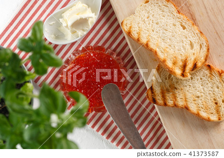 toasts with butter and Red caviar toasts with butter and Red caviar 41373587
