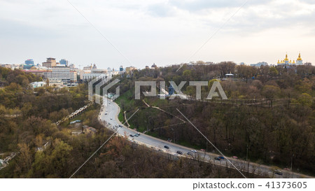 Panoramic aerial view from the drone, a view of the bird's eye view of the the oldest historical Panoramic aerial view from the drone, a view of the bird's eye view of the the oldest historical 41373605