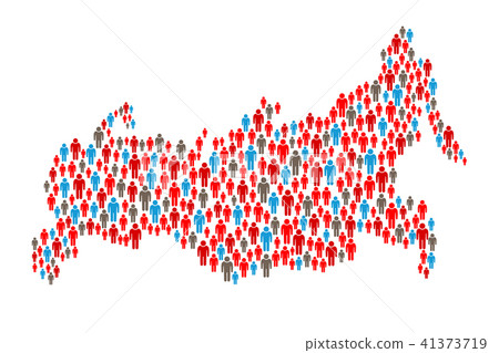 Russia Map People Population. Vector Illustration 41373719