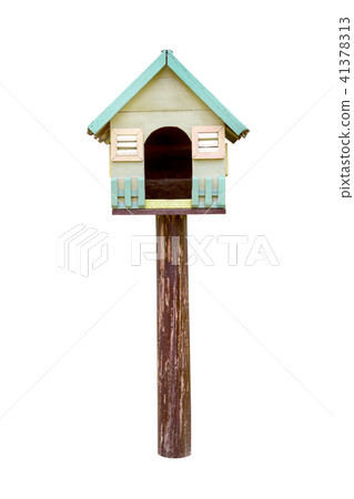 Vintage bird house isolated on white background 41378313