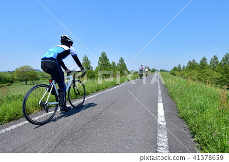 Running a cycling road Running a cycling road 41378659
