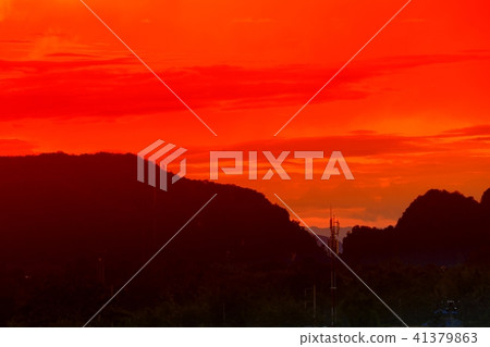 sky red in sunset and cloud colorful evening sky red in sunset and cloud colorful evening 41379863