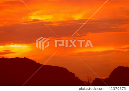 sky red in sunset and cloud colorful evening sky red in sunset and cloud colorful evening 41379873
