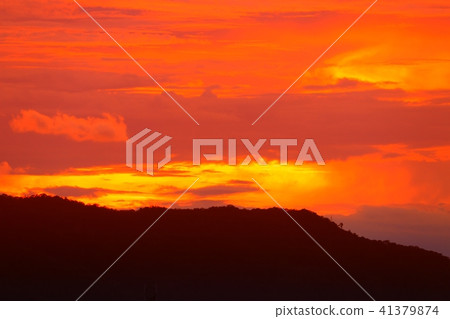 sky red in sunset and cloud colorful evening sky red in sunset and cloud colorful evening 41379874