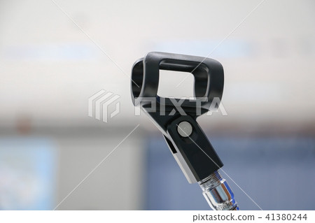 Stand plastic black empty of microphone  41380244