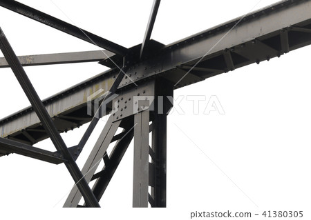 railway viaduct iron black  Isolated on white 41380305