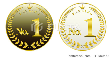 Vector illustration design medal laurel crown gold ranking number ranking number 1 41380468