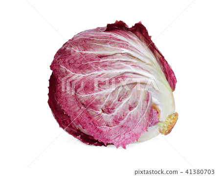 whole red radicchio isolated on white background whole red radicchio isolated on white background 41380703