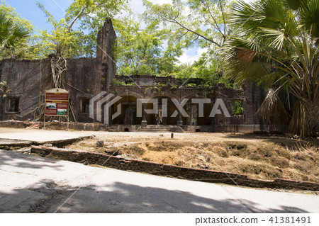 Ball room ruins at Ross Island, Andaman 41381491