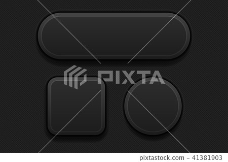 Black plastic buttons. 3d oval, round and square signs 41381903