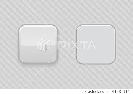 Gray plastic buttons. 3d square signs Gray plastic buttons. 3d square signs 41381915