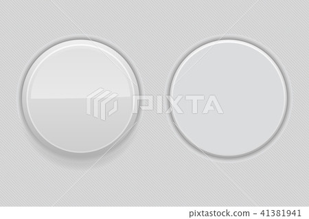 Gray plastic buttons. 3d round signs Gray plastic buttons. 3d round signs 41381941