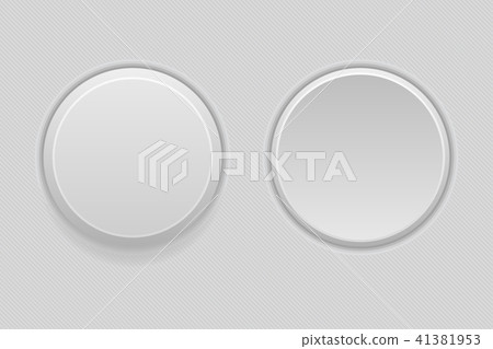Pushed and normal gray round interface buttons 41381953