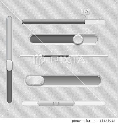 Sliders. Gray control level buttons. Horizontal and vertical 41381958
