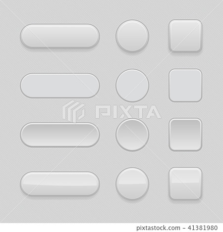 Set of gray matted blank buttons. Normal and pushed interface elements 41381980