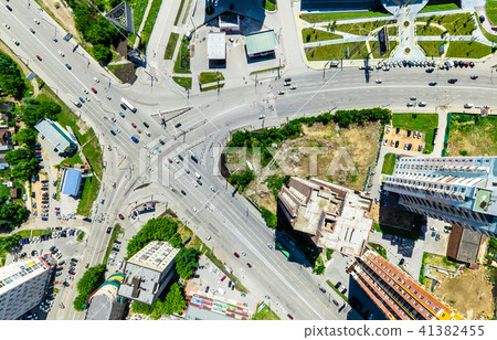 Aerial city view. Urban landscape. Copter shot. Panoramic image. 41382455