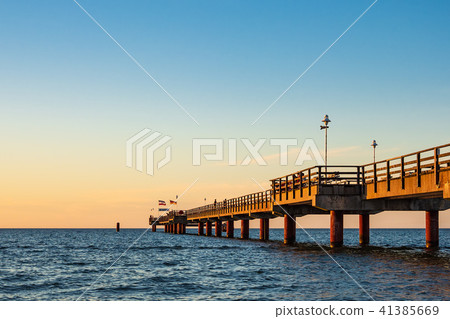 Jetty on shore of the Baltic Sea 41385669