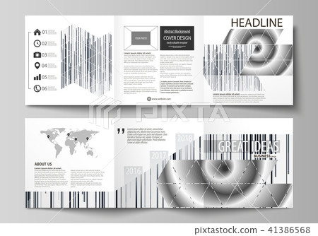 Set of business templates for tri fold square design brochures. Leaflet cover, abstract flat vector Set of business templates for tri fold square design brochures. Leaflet cover, abstract flat vector 41386568