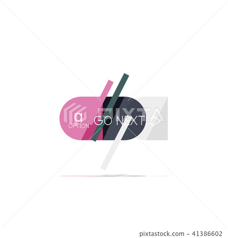 Minimal flat clean abstract option step infographic design element, geometric shapes - round squares 41386602