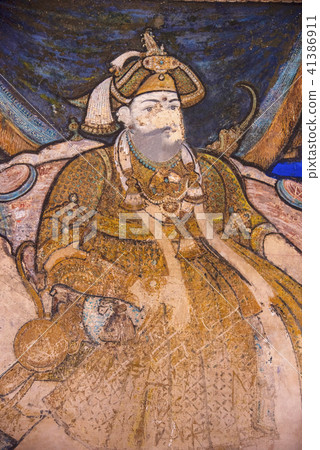Colorful paintings on ceiling wall of Darbar Hall Colorful paintings on ceiling wall of Darbar Hall 41386911