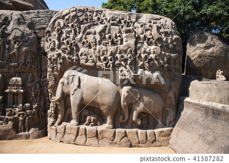Partial view of the Descent of the Ganges  41387282
