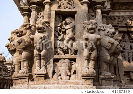 Inner wall Kanchi Kailasanathar temple Tamil Nadu Inner wall Kanchi Kailasanathar temple Tamil Nadu 41387389