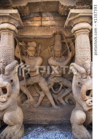 Inner wall Kanchi Kailasanathar temple Tamil Nadu 41387393