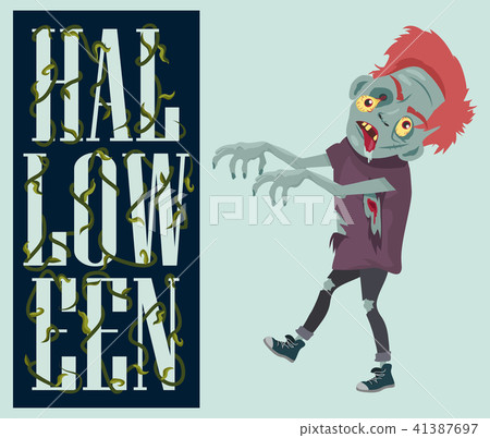 Halloween Night Spooky Zombie Vector Illustration 41387697