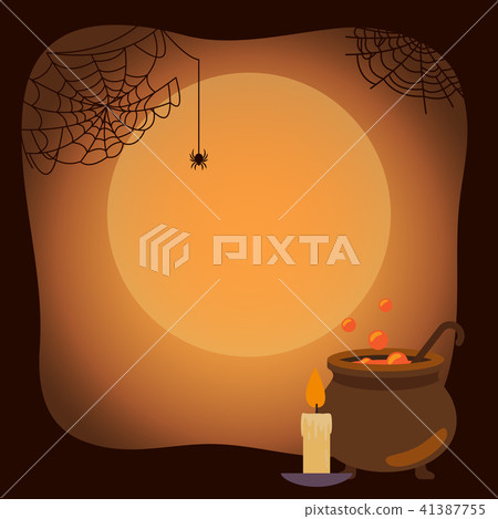 Halloween Background with Spider Webs and Vat Halloween Background with Spider Webs and Vat 41387755