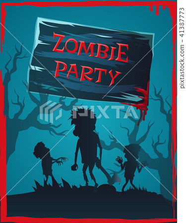 Zombie Party Invitation Vector Illustration Zombie Party Invitation Vector Illustration 41387773
