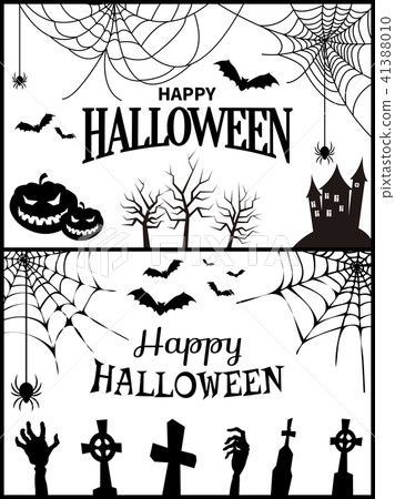 Happy Halloween Banner on Vector Illustration 41388010