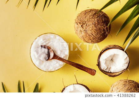 Coconut oil and coconuts. Coconut oil and coconuts. 41388262