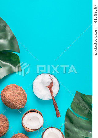 Coconut oil and coconuts. 41388267