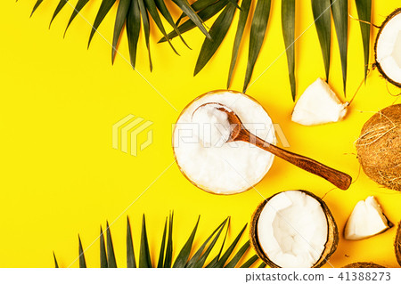 Coconut oil and coconuts. Coconut oil and coconuts. 41388273