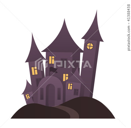 Closeup of Creepy House on Vector Illustration Closeup of Creepy House on Vector Illustration 41388438